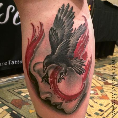 Tattoos - Abstract Portrait and Bird - 95107